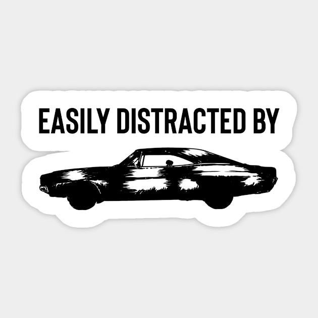 Easily distracted by cars Sticker by Sloop